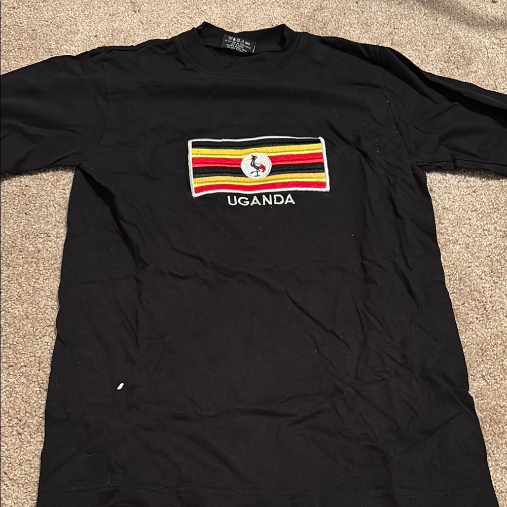 Black Uganda Flag Men's Shirt